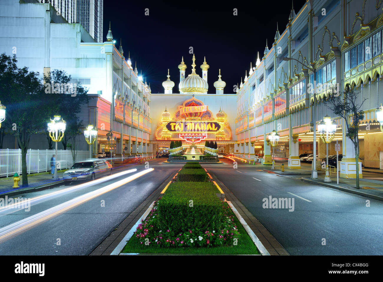 Fassade des Trump Taj Mahal Casino in Atlantic City, New Jersey, USA. Stockfoto