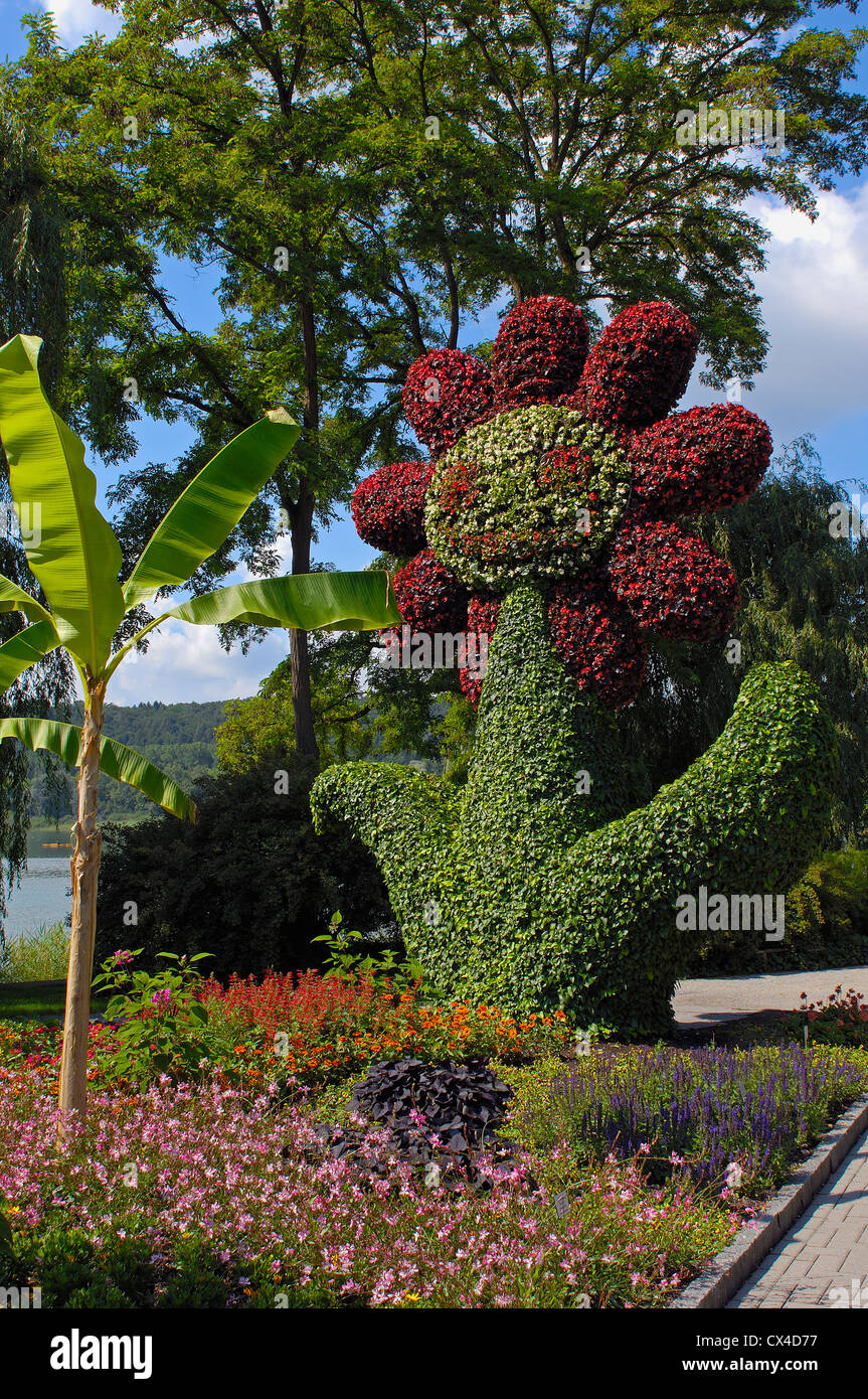 Mainau, die Blumeninsel im Atlantik, Blumen-Skulptur, Baden-Württemberg, Deutschland, Bodensee, Bodensee, Europa Stockfoto