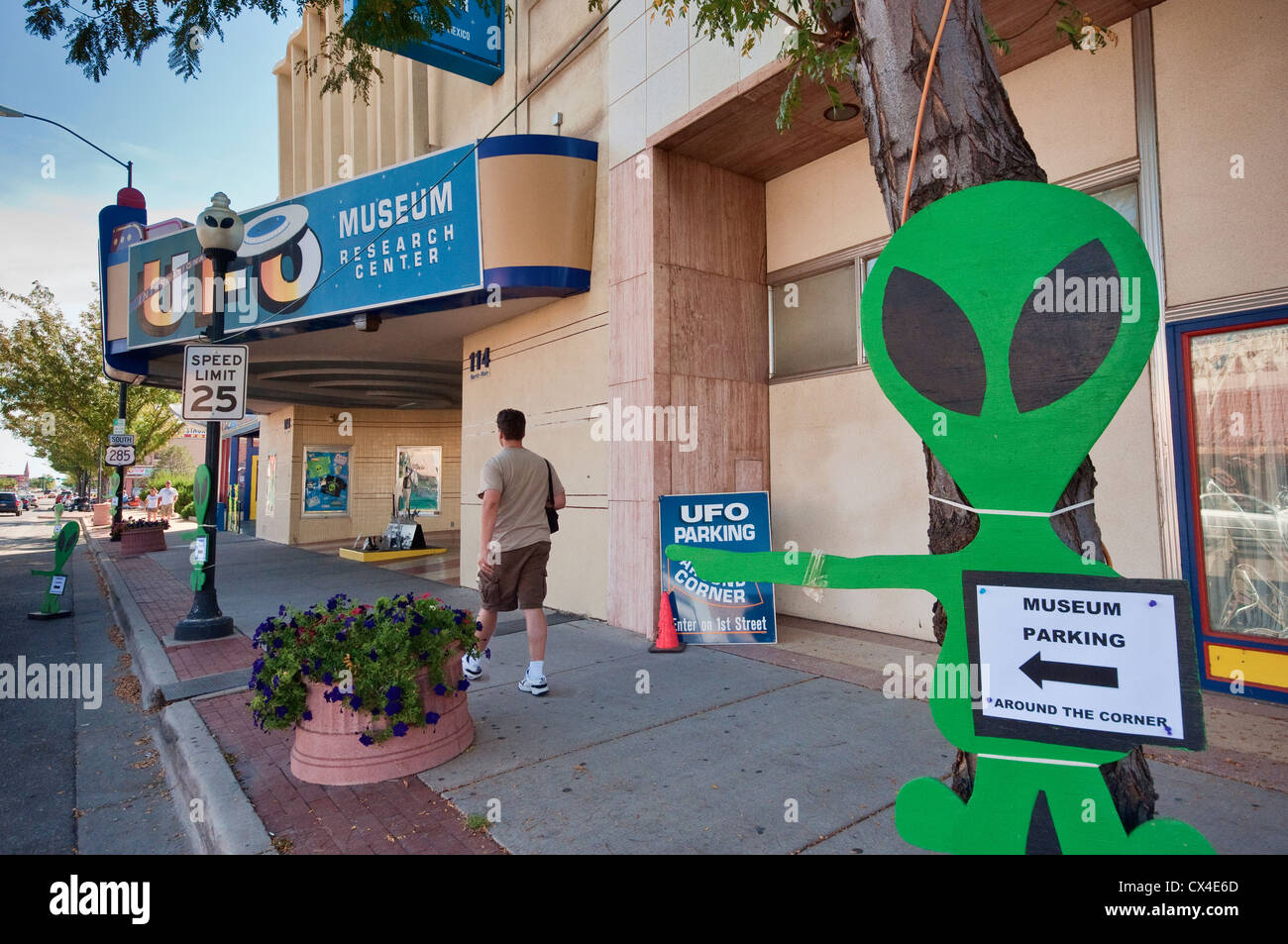 Grünfläche Alien UFO Museum in Roswell, New Mexico, USA Stockfoto