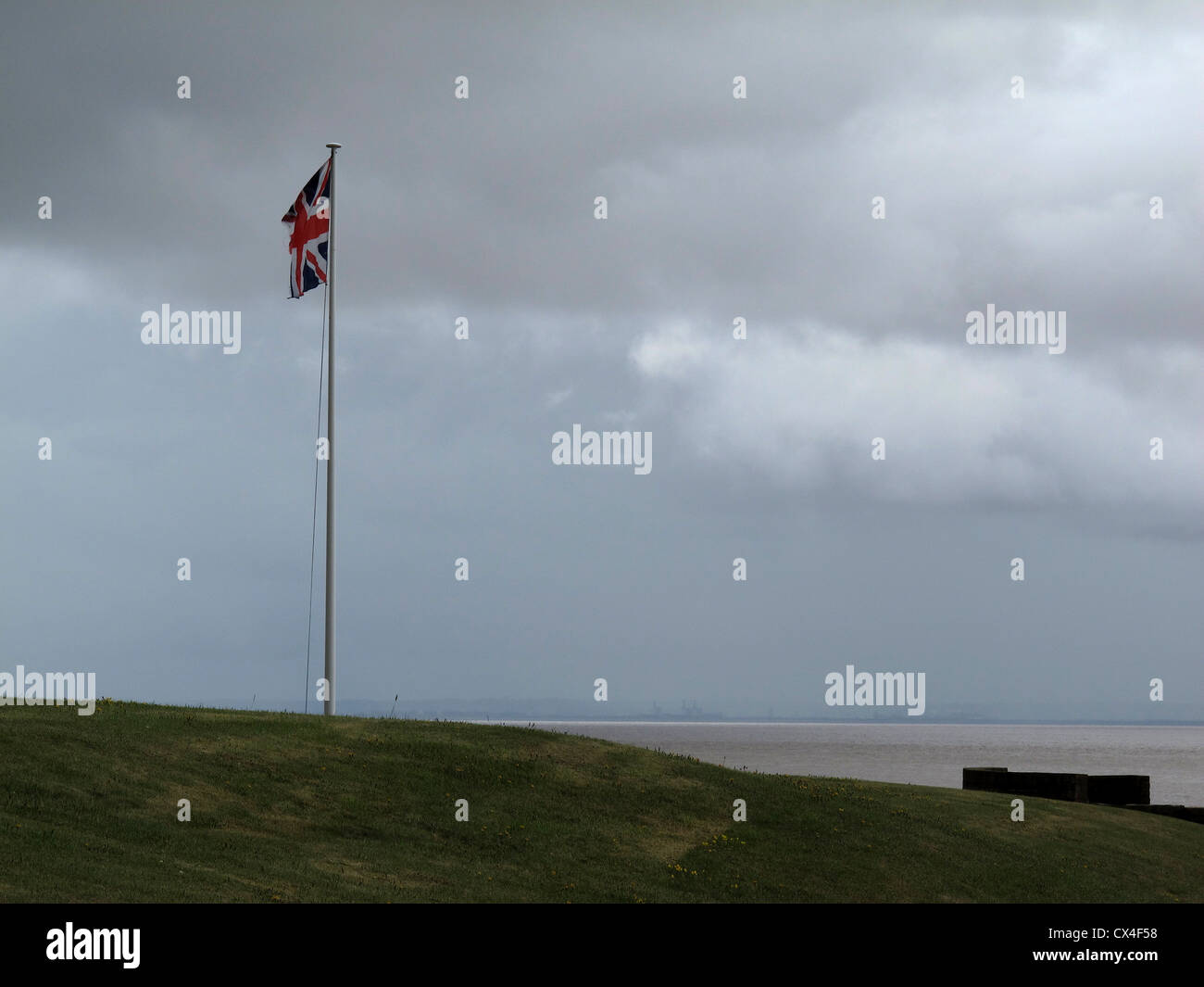 Union Jack, Nash Point, Newport, South Wales, UK Stockfoto