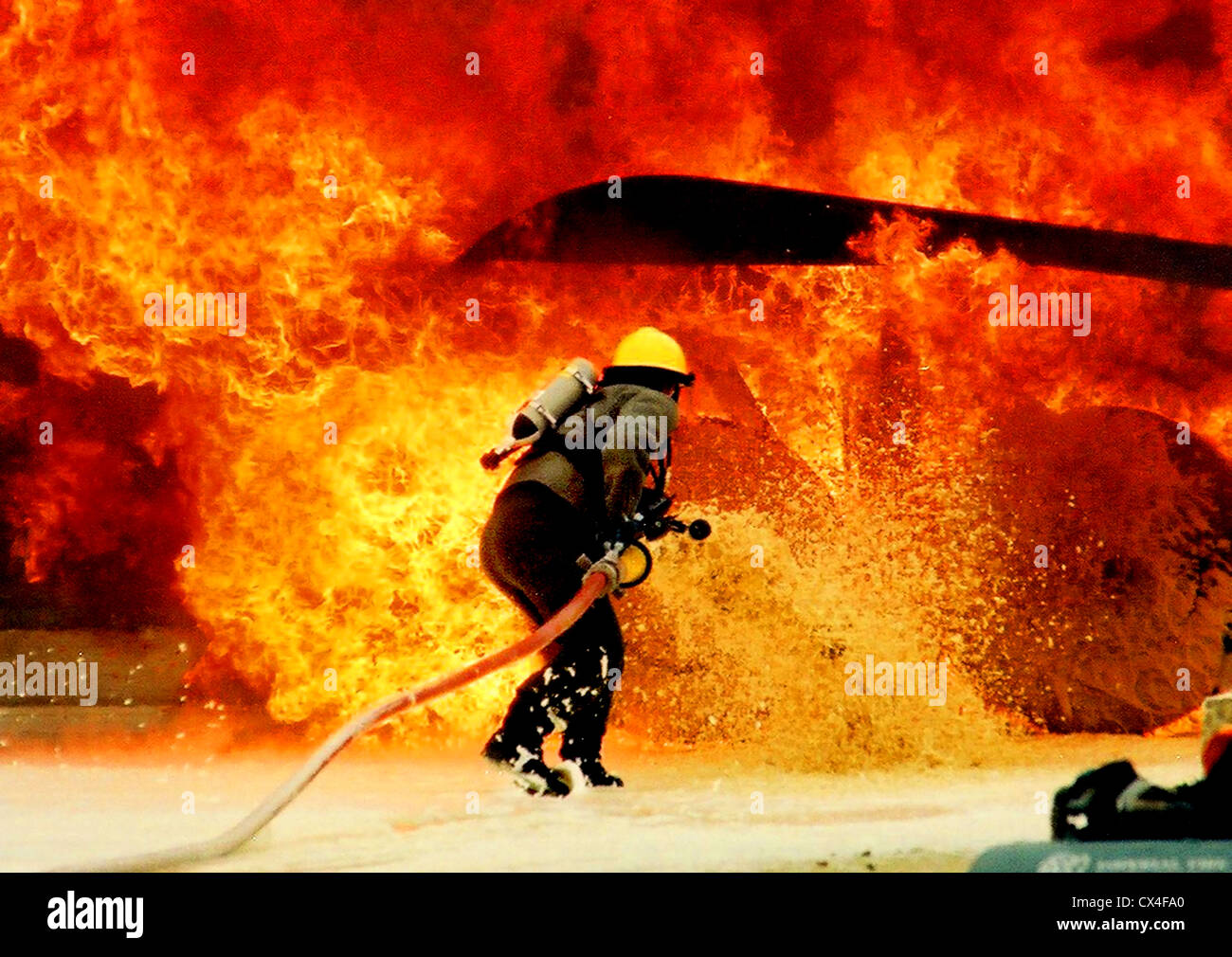 simulierte Helecopter Absturz bei Raf Benson Stockfoto