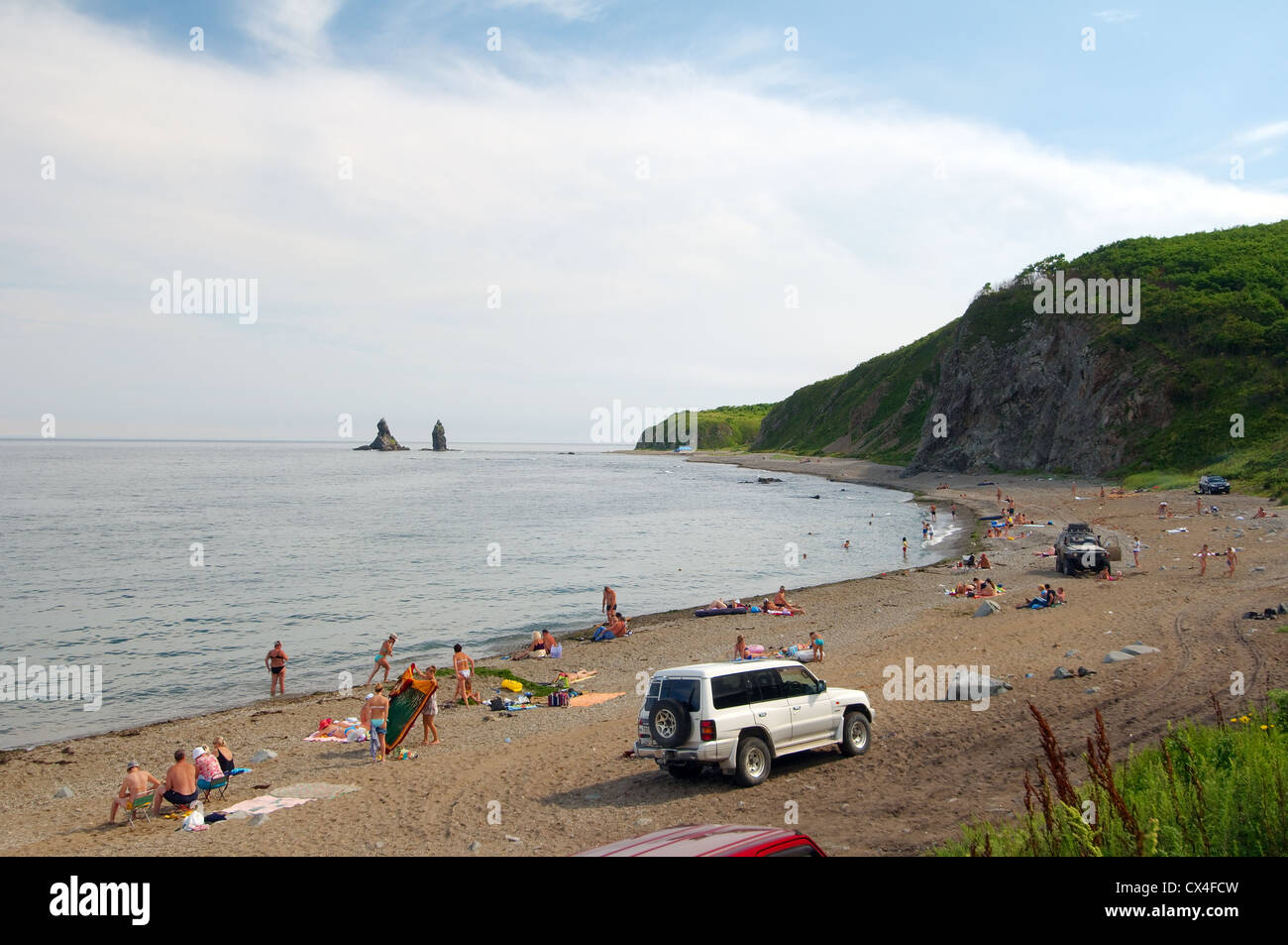 Strand, Dalnegorsk Stadtteil, Japan Meer, Fernost, Primorsky Krai, Russische Föderation Stockfoto