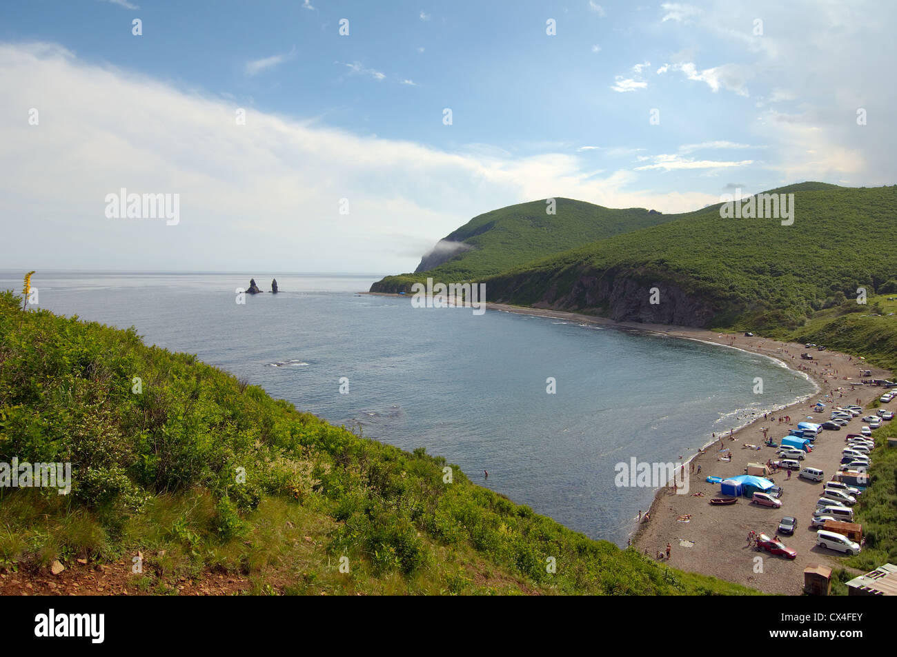 Strand, Dalnegorsk Stadtteil, Japan Meer, Fernost, Primorsky Krai, Russische Föderation Stockfoto
