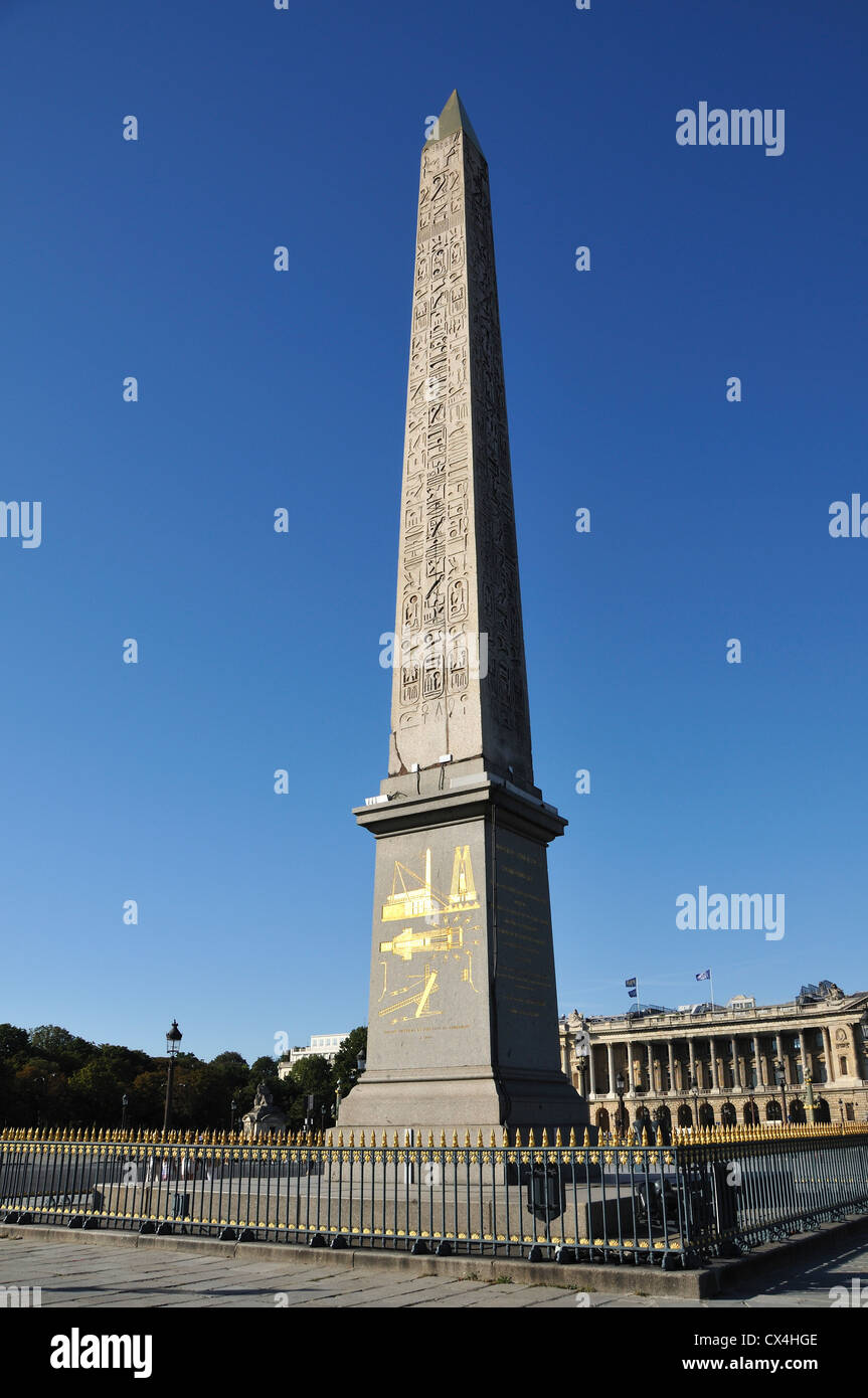Obelisk von Luxor, Place De La Concorde, Paris, Frankreich Stockfoto