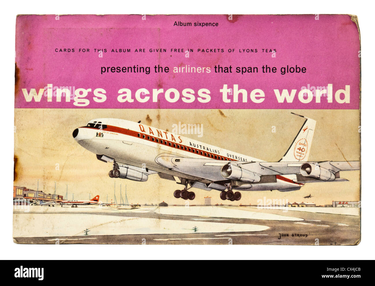 Vintage "Flügel Across The World" Lyons Tees Bildkarte album Stockfoto