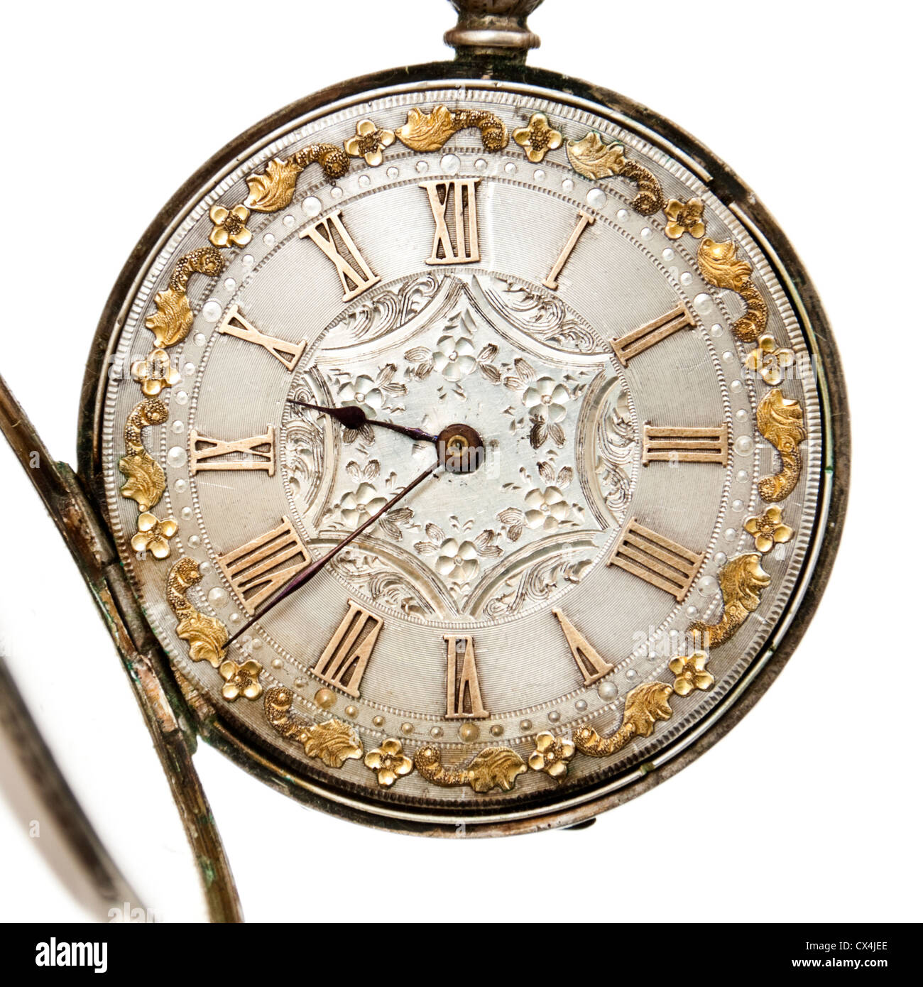 Schweizer Damen-Taschenuhr mit antiken Girod (Genf) Stockfoto