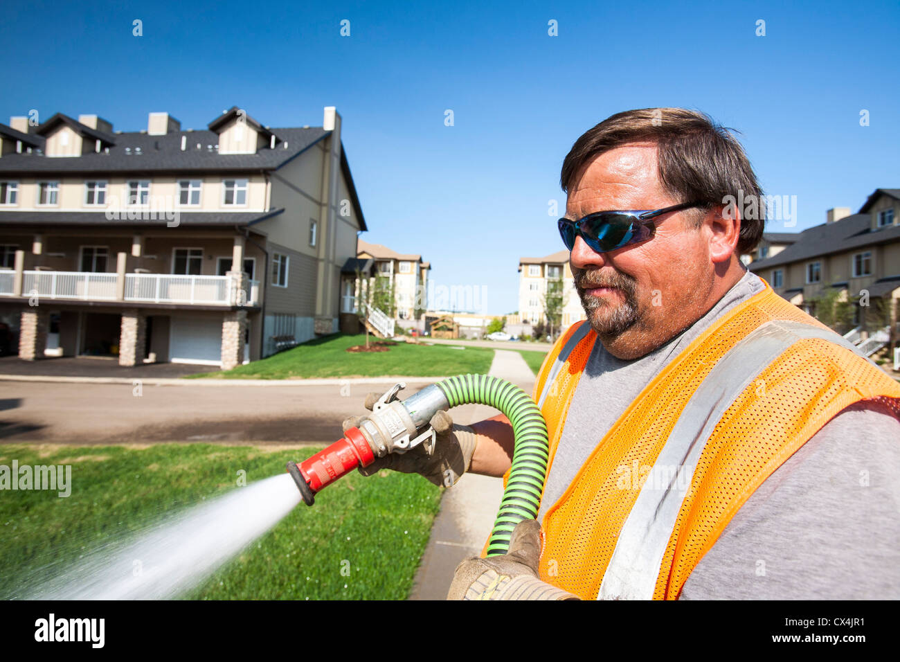 Reihen von neuen Häusern in Fort McMurray Haus Tar Sands Arbeitnehmer. Stockfoto