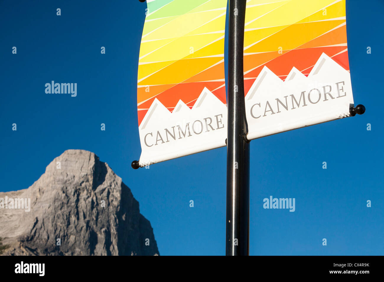 Canmore in den kanadischen Rockies im Banff National Park. Stockfoto