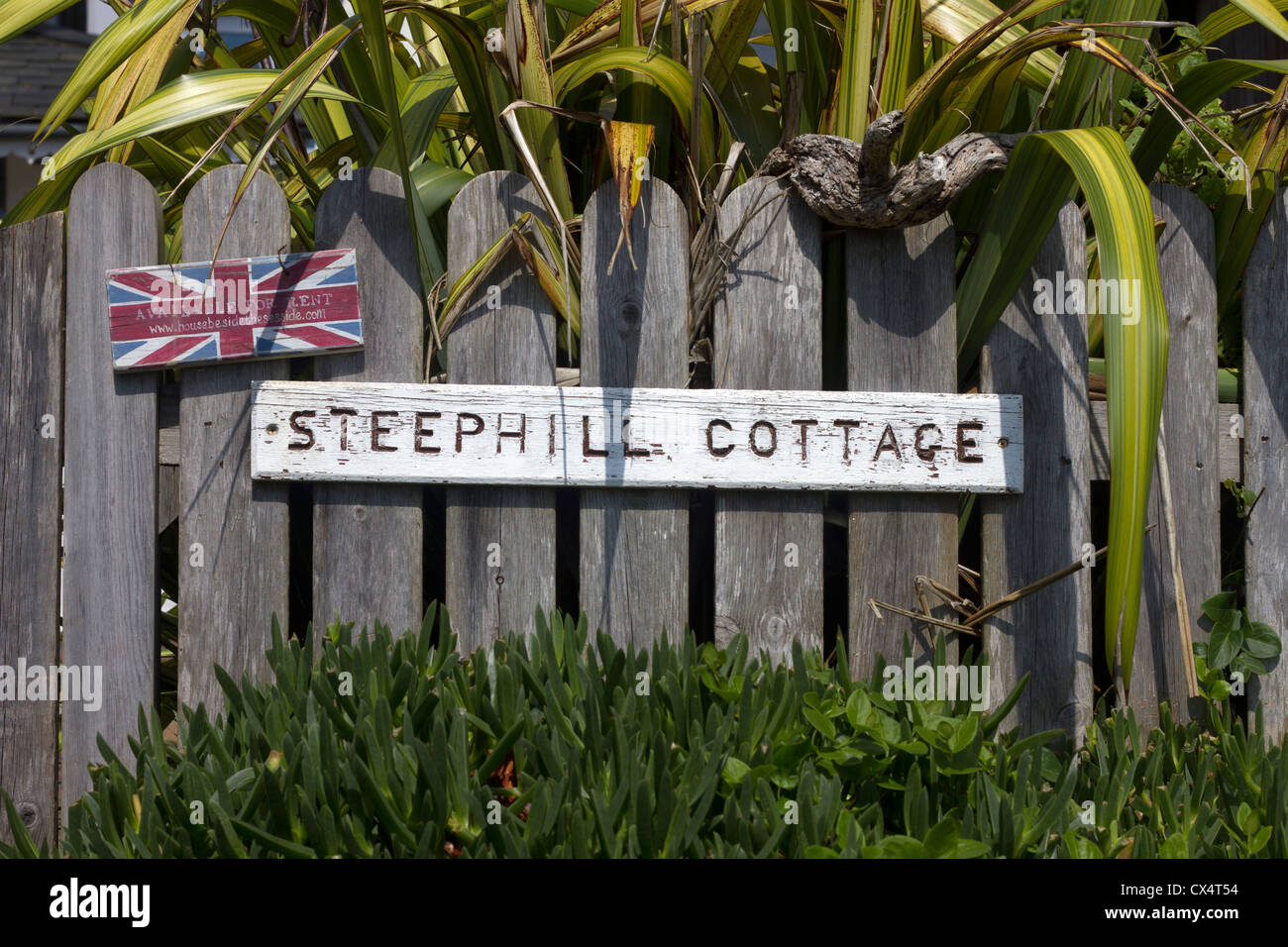 Steephill Cottage Gartenzaun. Stockfoto