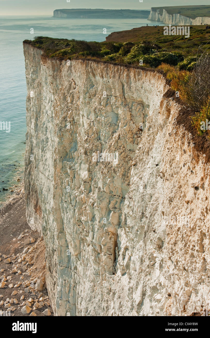 Kreide, Felsen und die Küste zwischen Birling Gap und Beachy Head auf der South Downs Way in East Sussex, England Stockfoto