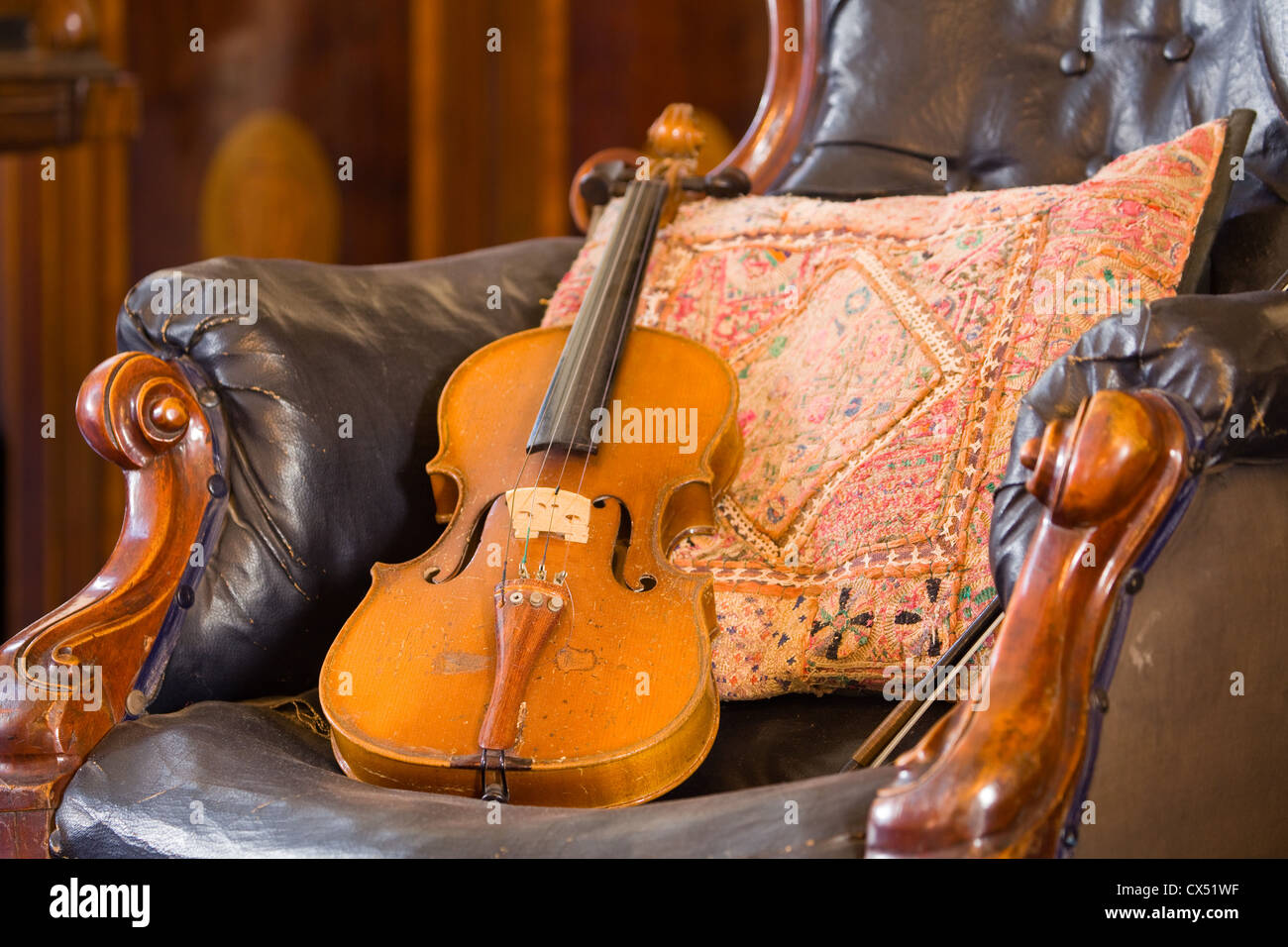 Innenansicht eines der Zimmer im Gainsborough alte Halle mittelalterlichen Manor House in Lincolnshire Marktstadt von Gainsborough Stockfoto