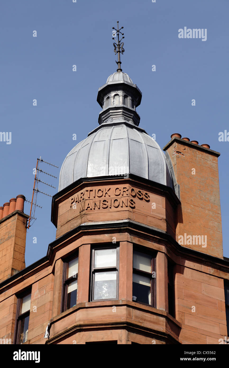 Detail von Partick Kreuz Villen Mietshaus wohnen in der West End von Glasgow, Schottland, UK Stockfoto
