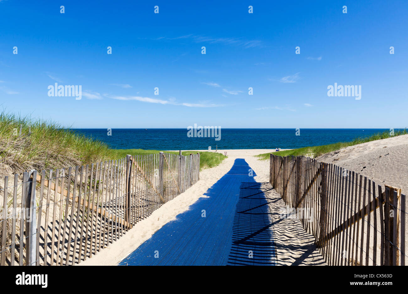 Weg hinunter Herring Cove Beach, Cape Cod National Seashore, Cape Cod, Massachusetts, USA Stockfoto