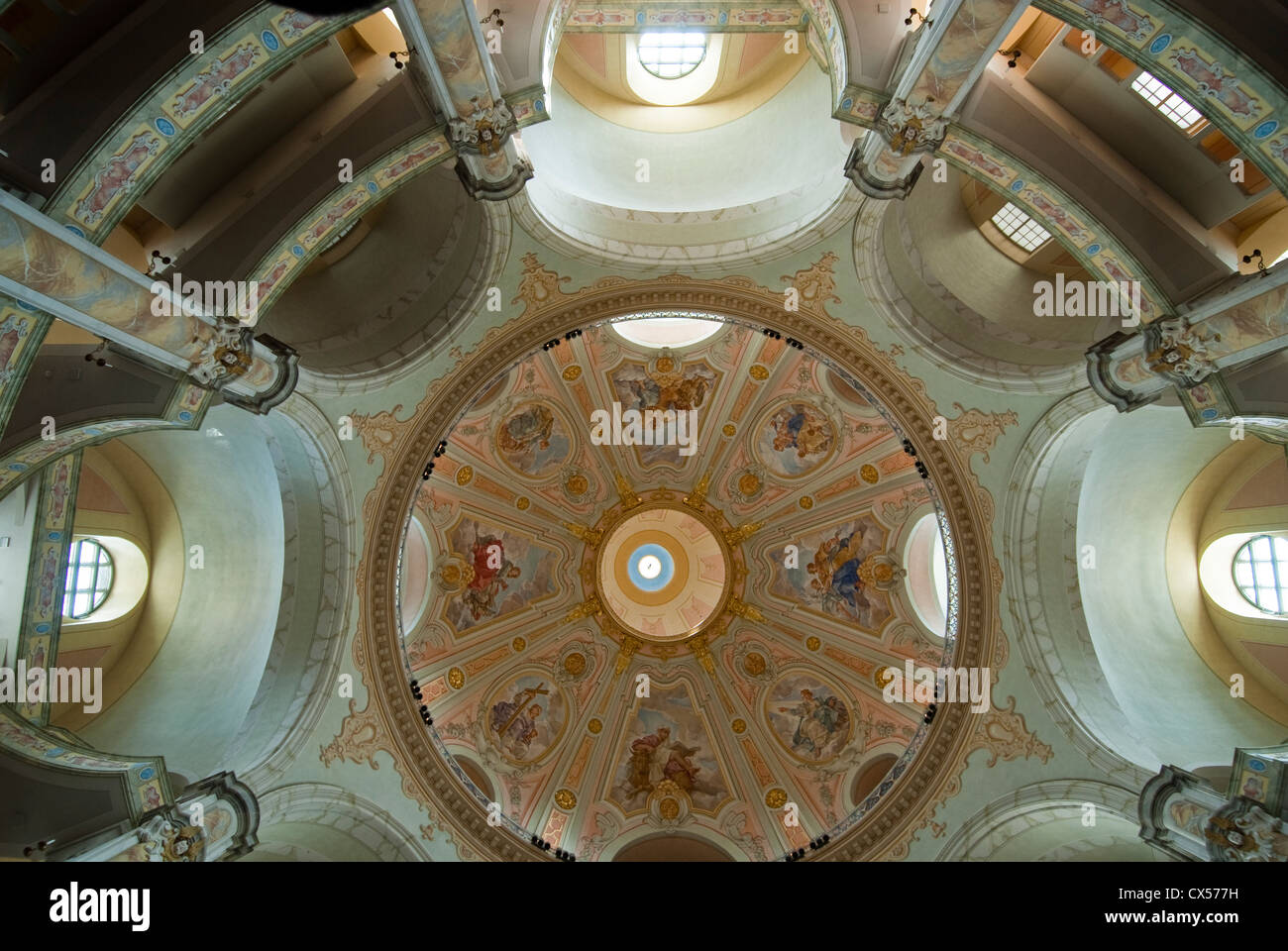 Die Kuppel der Liebfrauenkirche in Dresden Stockfoto