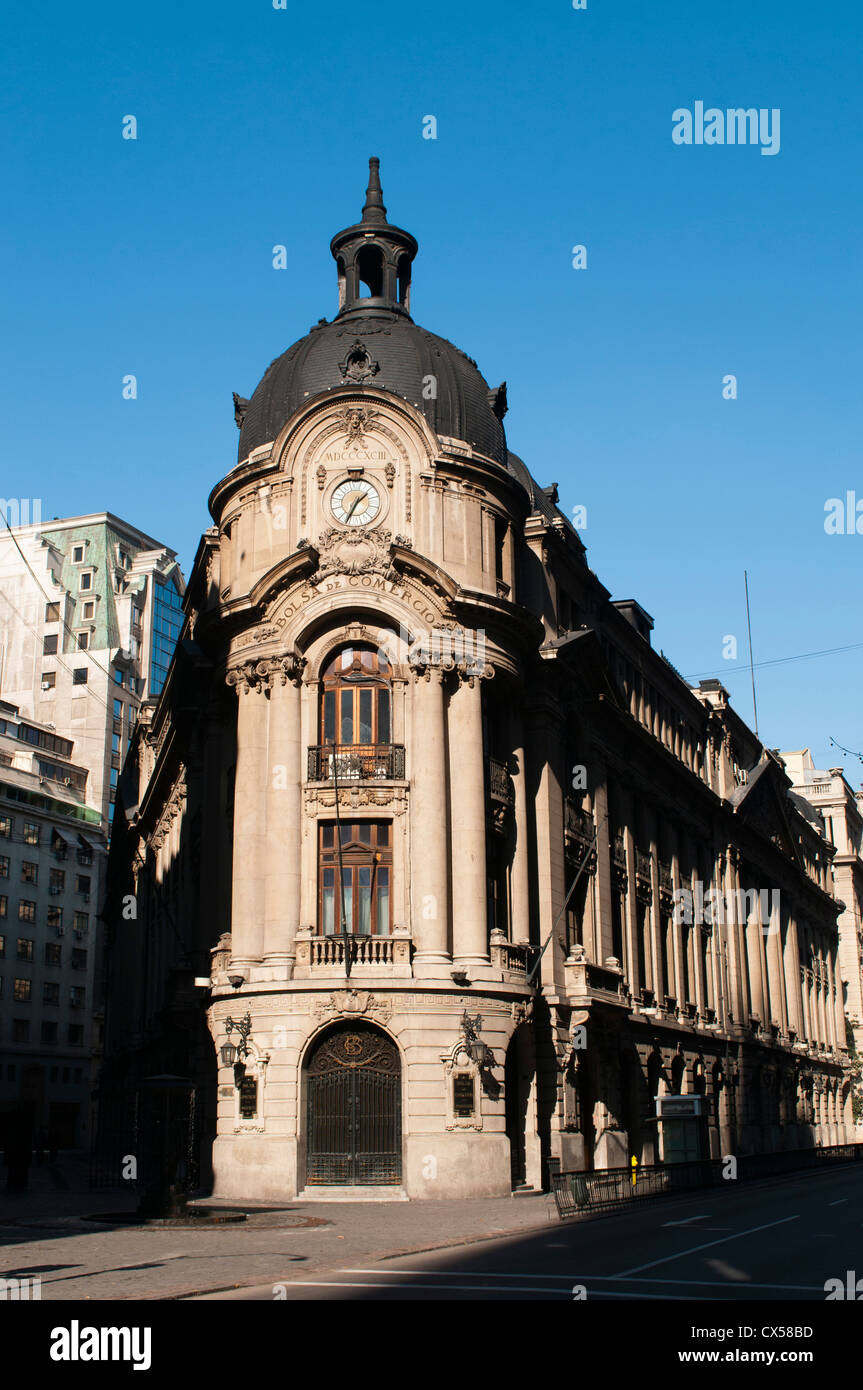 Börsengebäude, Santiago, Chile. Stockfoto