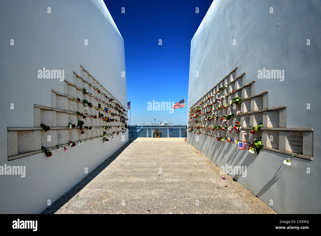 Postkarten-Denkmal, ein Denkmal für die Opfer von 9 / 11 auf Staten Island in New York City. Stockfoto