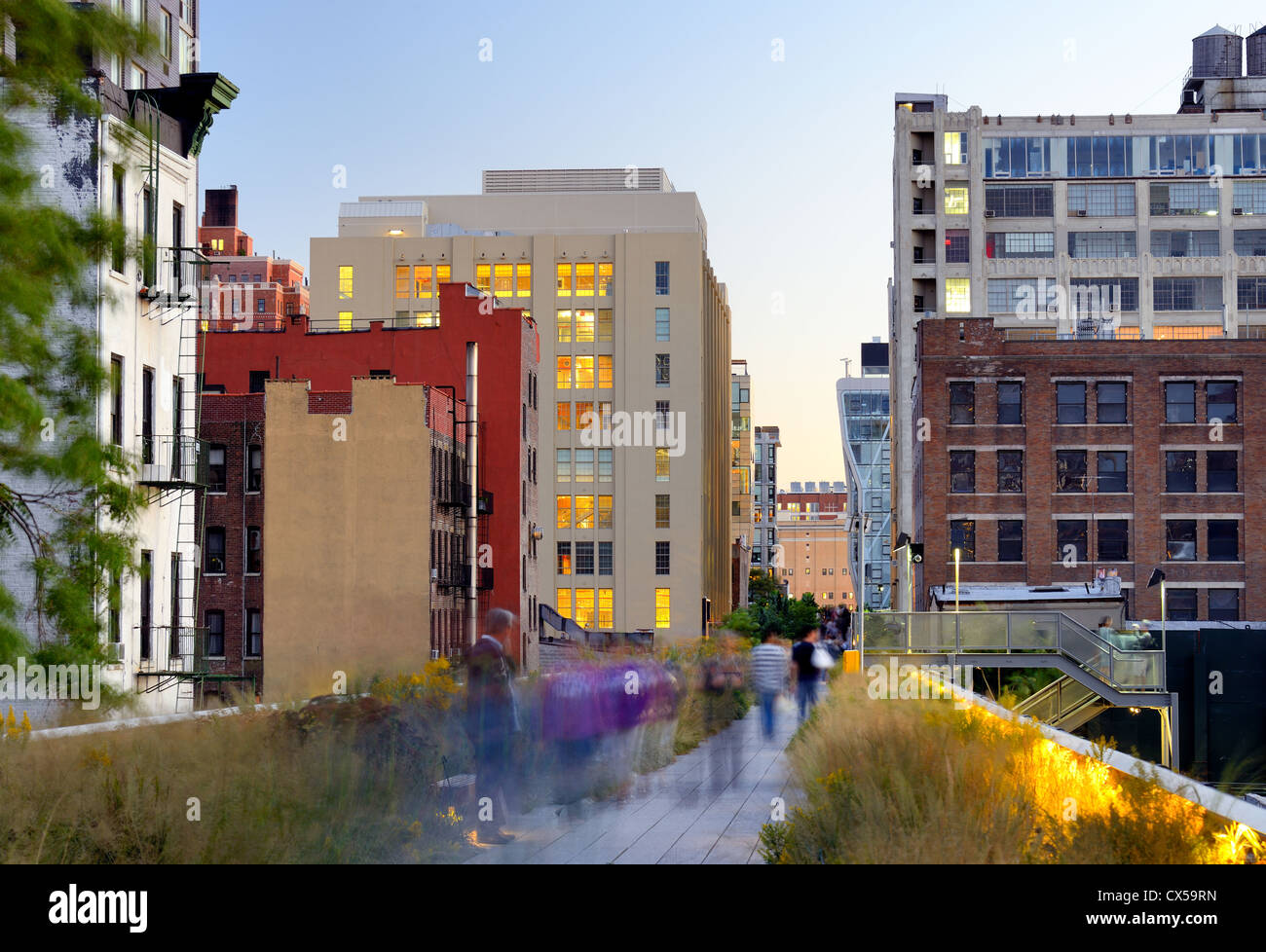 Die High Line in New York City. Stockfoto
