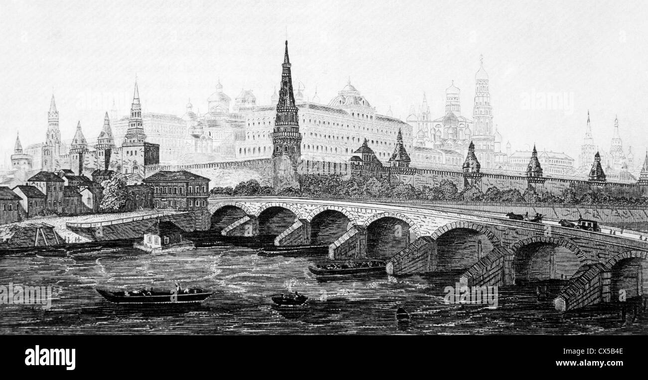 Kreml, Moskau, Russland, Kupferstich, um 1800 Stockfoto