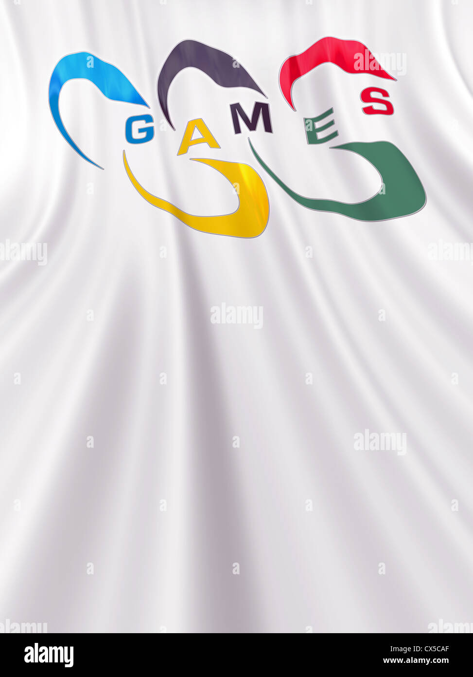 Ihren Text auf den Leerraum. Sie können die "Spiele" mit den anderen Wörtern ändern. Stockfoto