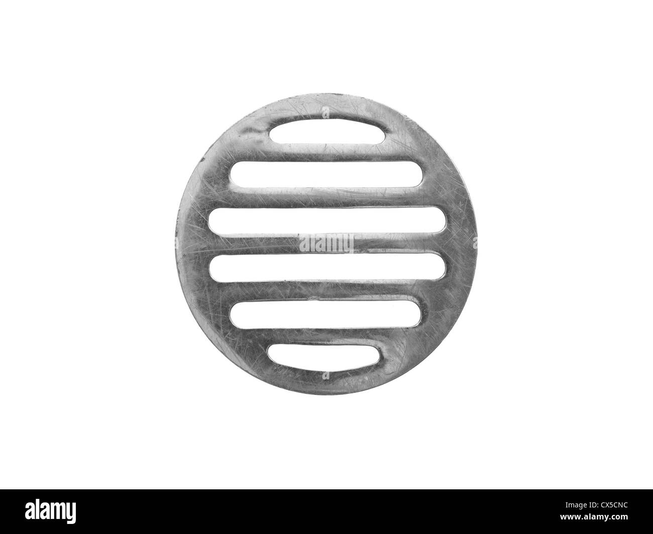 Eine Ablauföffnung isoliert auf weißem Hintergrund Stockfoto