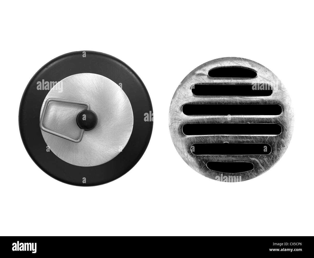 Eine Ablauföffnung isoliert auf weißem Hintergrund Stockfoto