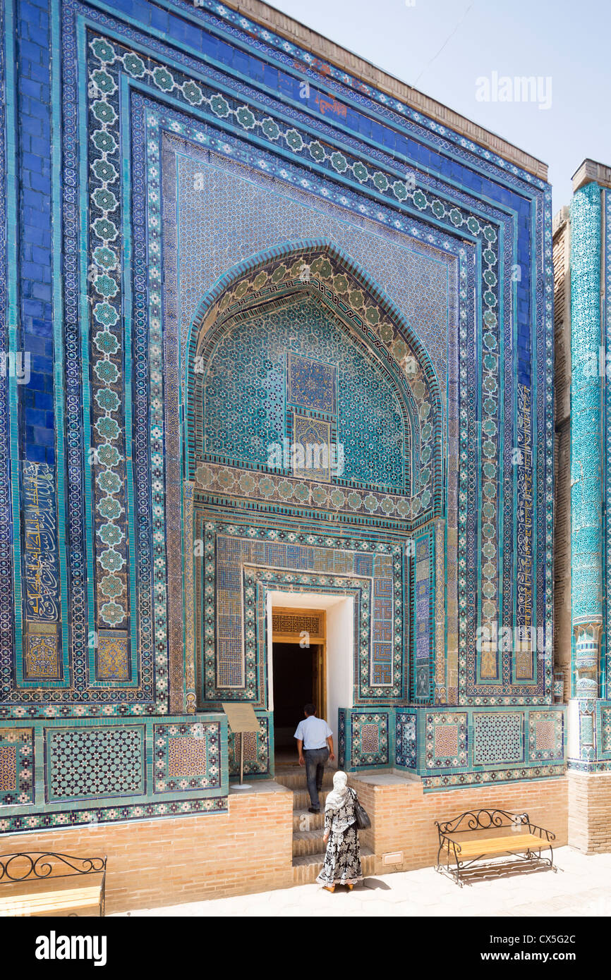 Amirzada Mausoleum, Shah-i Zinda Grabanlage, Samarkand, Usbekistan Stockfoto