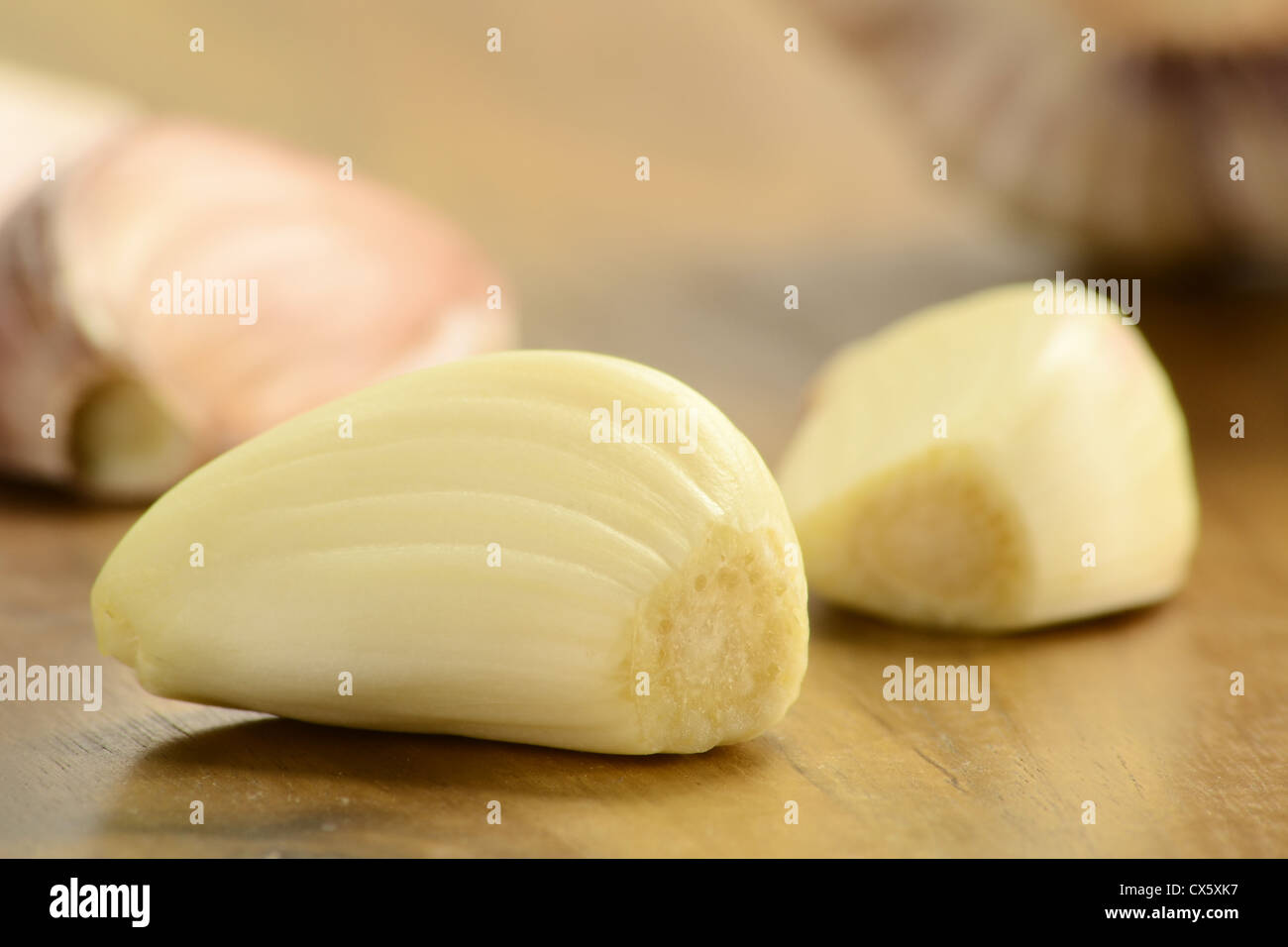 Komposition mit frischem Knoblauch. Diätetische Ergänzung Stockfoto