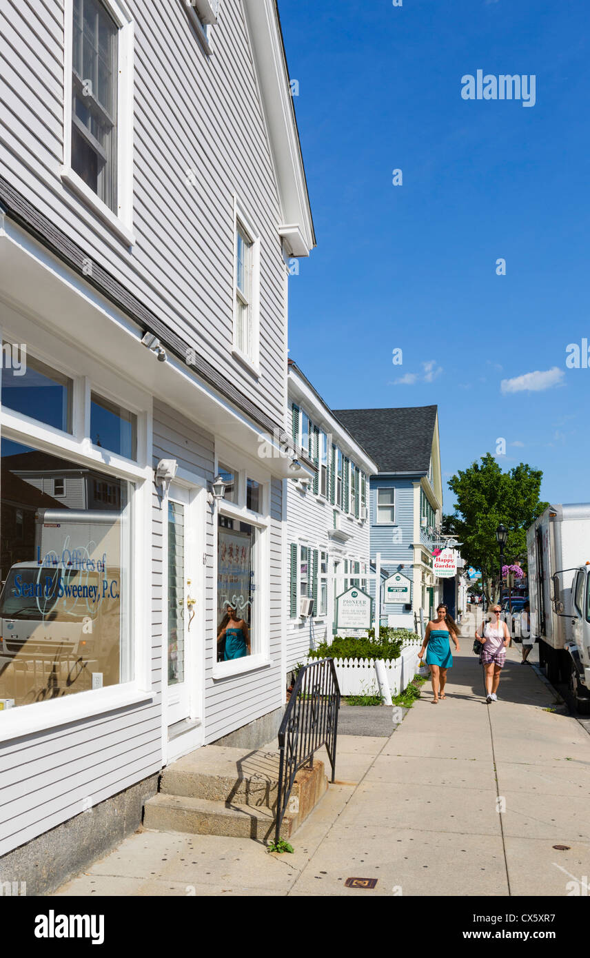Court Street in der Innenstadt von Plymouth, Massachusetts, USA Stockfoto