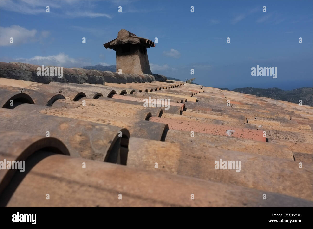 ein Steindach Insel Mallorca Stockfoto
