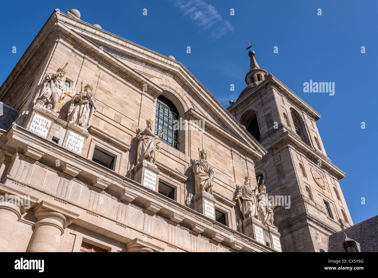 Detail der Kirche Real Monasterio del Escorial Stockfoto