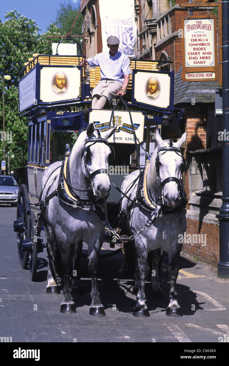 Die Shakespeare Pferdekutsche Omnibus, Stratford Warwickshire, UK Stockfoto