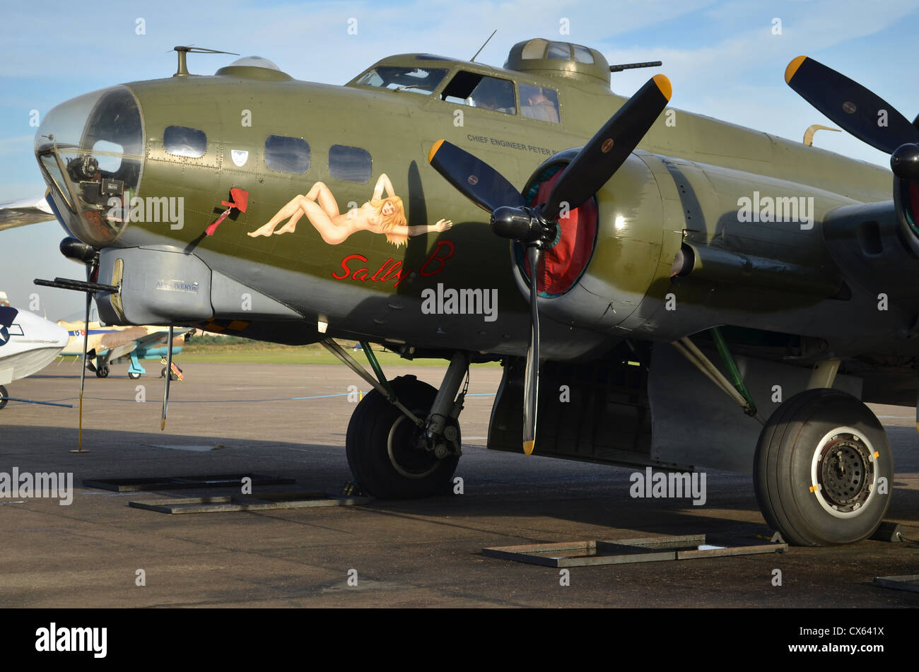 Boeing B - 17G Flying Fortress, "Sally B", auf dem Display bei Duxford Airshow 2012 Stockfoto