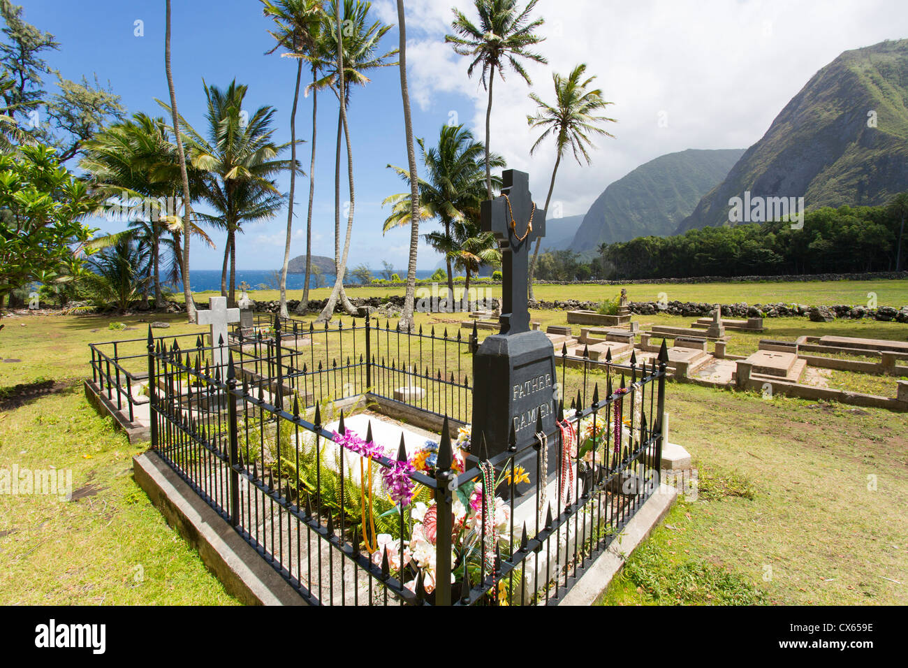 St. Philomena, Vater Damiens Kirche, Kalaupapa-Halbinsel, Molokai, Hawaii Stockfoto