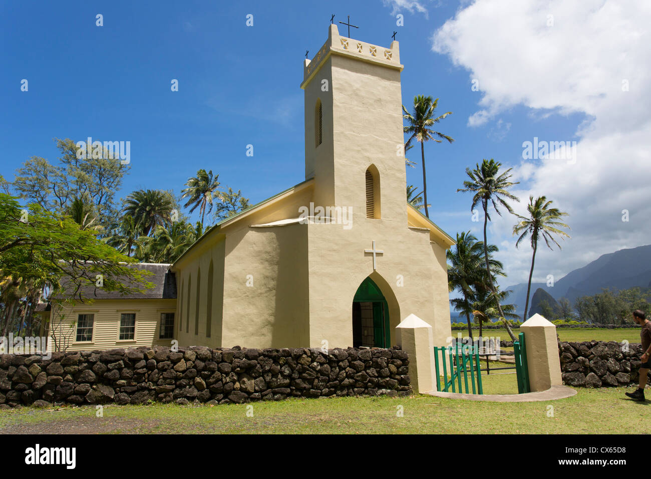 St. Philomena, Vater Damiens Kirche, Kalaupapa-Halbinsel, Molokai, Hawaii Stockfoto