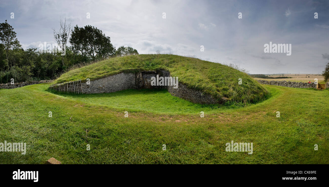 Belas Knap neolithischen gekammert Dolmen in der Nähe von Winchcombe, Gloucestershire, UK Stockfoto