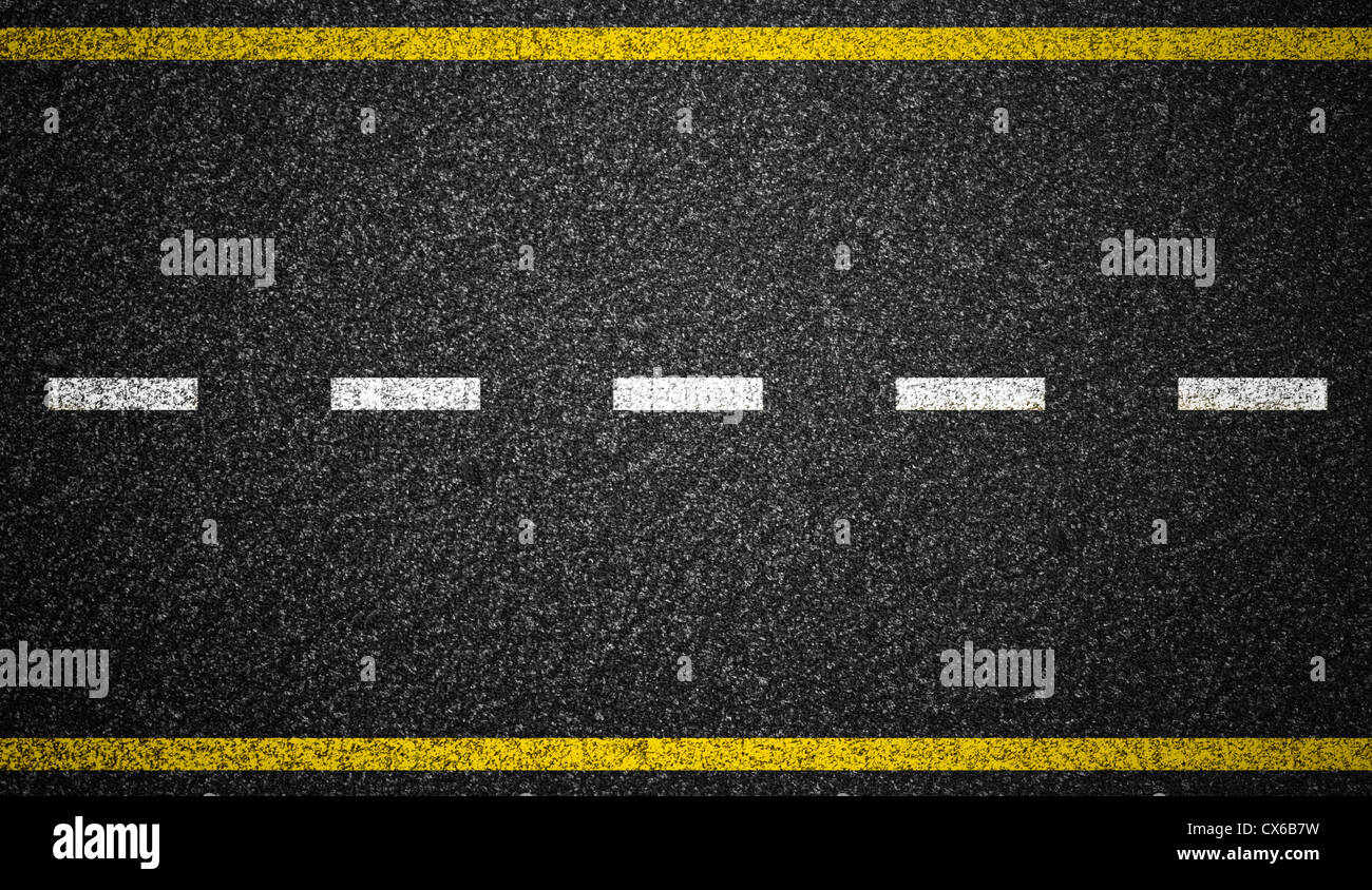 Asphalt Autobahn mit Straße Markierungen Hintergrund Stockfoto
