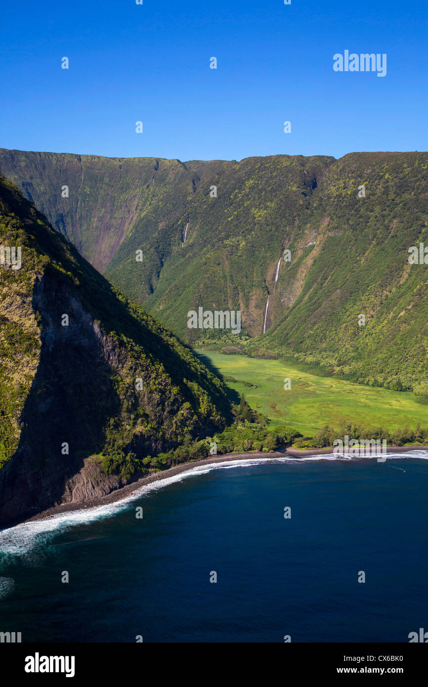 Waimanu Valley, North Kohala, Big Island von Hawaii Stockfoto