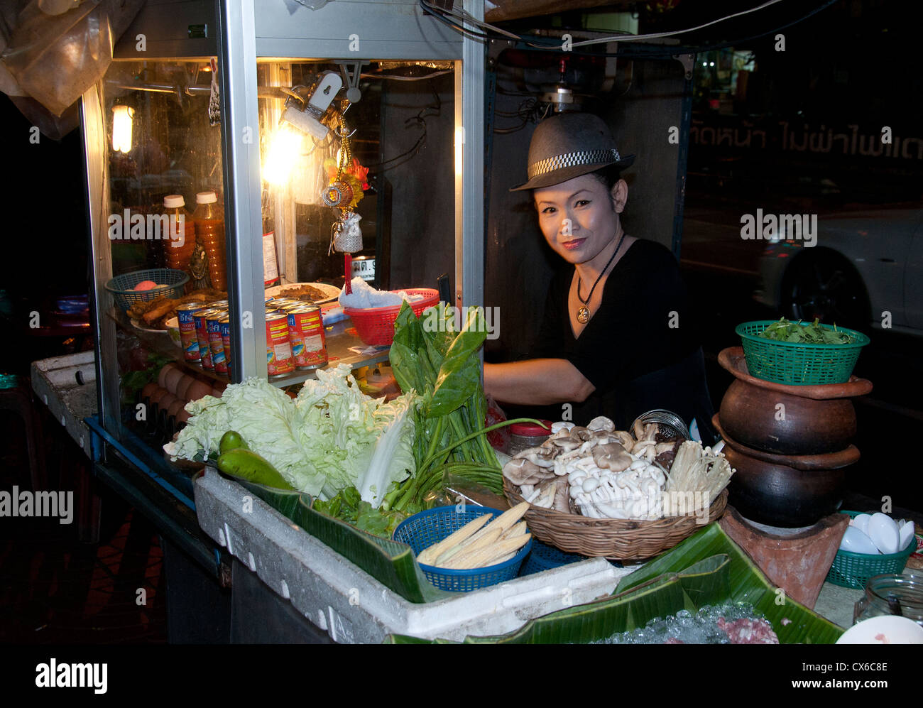 Khao San Road Bangkok Thailand Thai Nachtmarkt Stockfoto