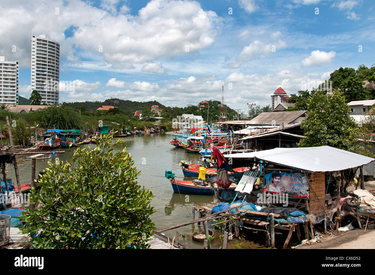 Khao Takiabe Fischerhafen Port Hua Hin Thailand Stockfoto