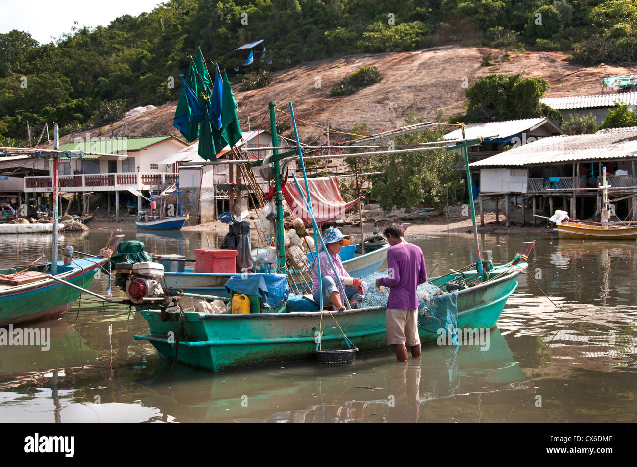 Khao Takiabe Fischerhafen Port Hua Hin Thailand Stockfoto