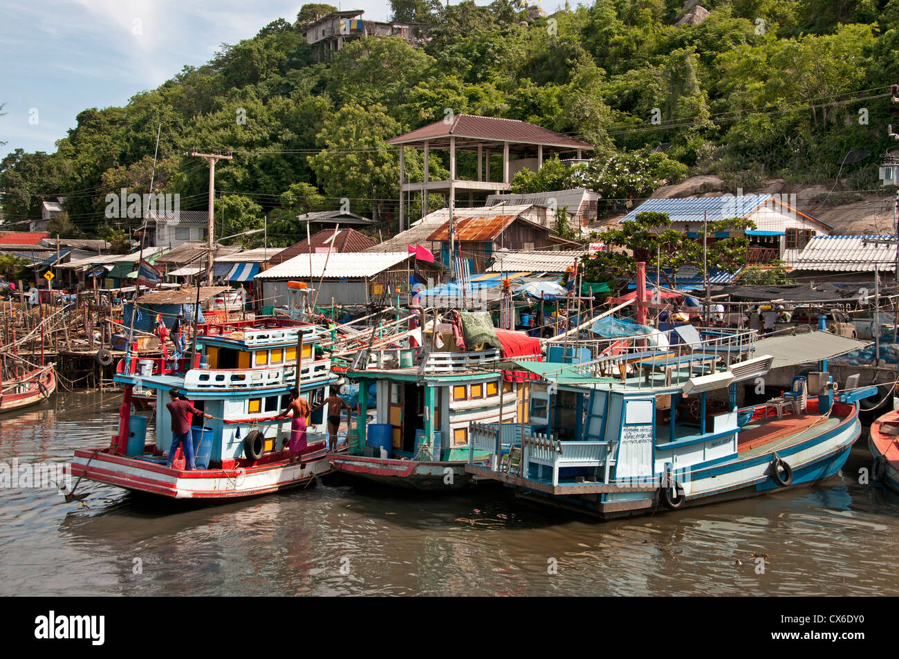 Khao Takiabe Fischerhafen Port Hua Hin Thailand Stockfoto