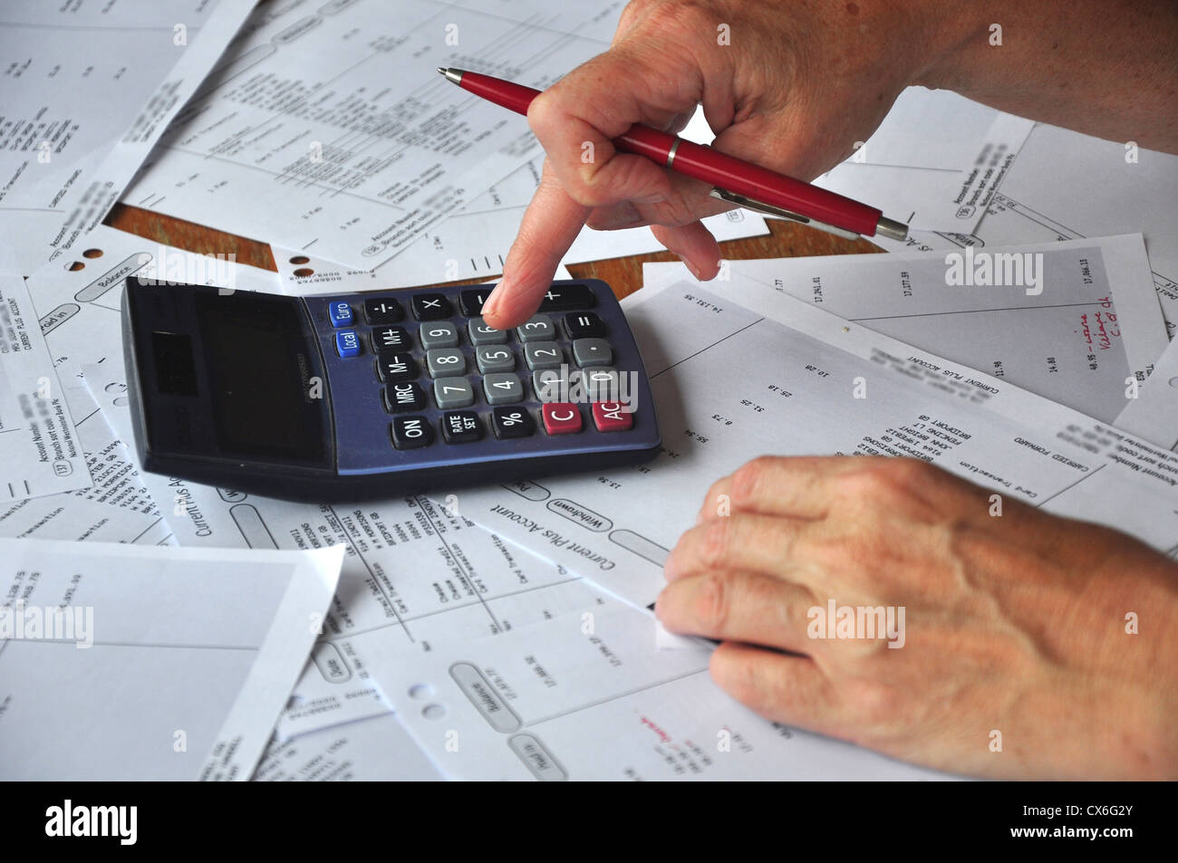 Geldsorgen! Stockfoto