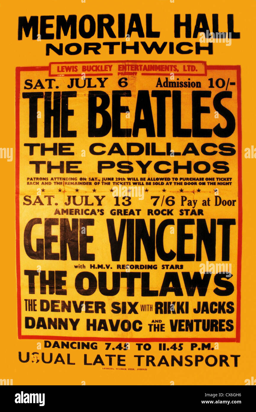000006 - die Beatles Northwich 1963 Konzertplakat Stockfoto