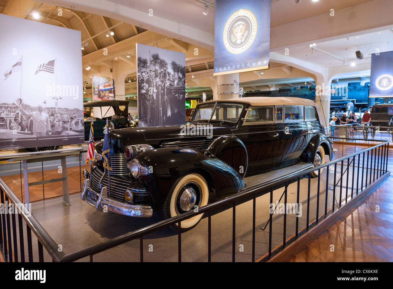 Präsident Franklin D Roosevelt presidential Limousine "Sunshine Special" Henry Ford Museum, Dearborn, Detroit, Michigan, USA Stockfoto