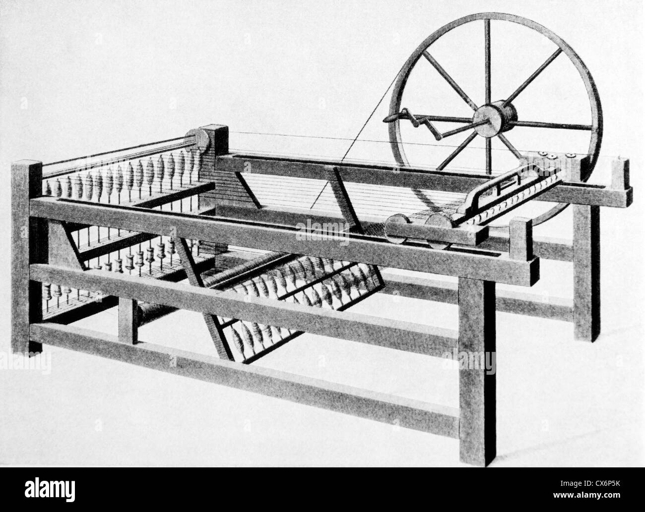 Spinnmaschine Von James Hargreaves Print Stockfoto Bild