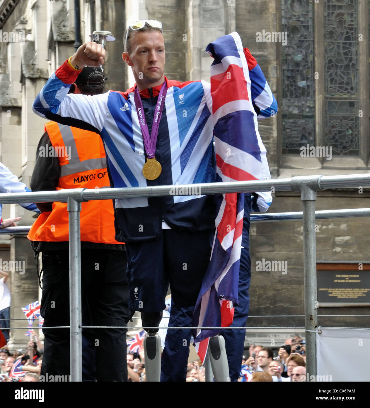 Richard Whitehead. Leichtathletik.   Die London 2012 Medal Gewinner Parade. Stockfoto