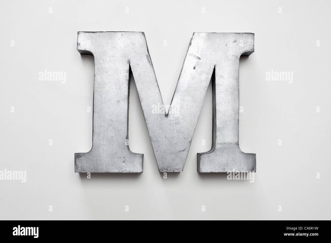 Metall Buchstaben M Stockfoto