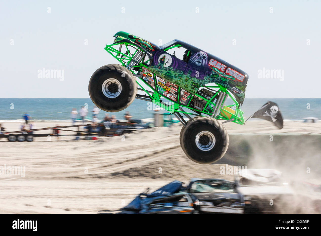 Grave DiggerMonsterTruck Show/Wettbewerb am Strand, Wildwood, NJ, USA