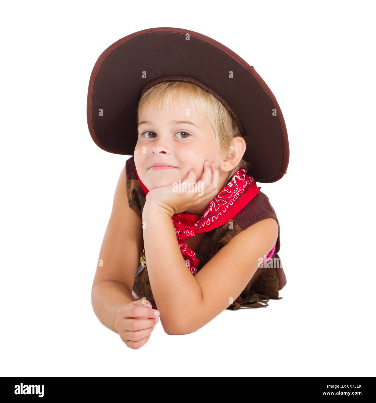 niedliche kleine cowgirl Stockfoto