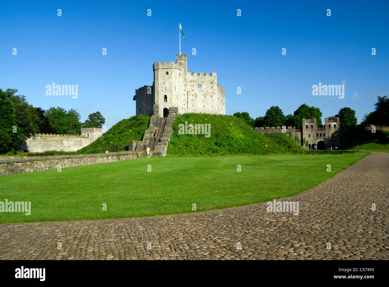 Norman halten, Schloss von Cardiff, Cardiff, Glamorgan, Wales, UK. Stockfoto